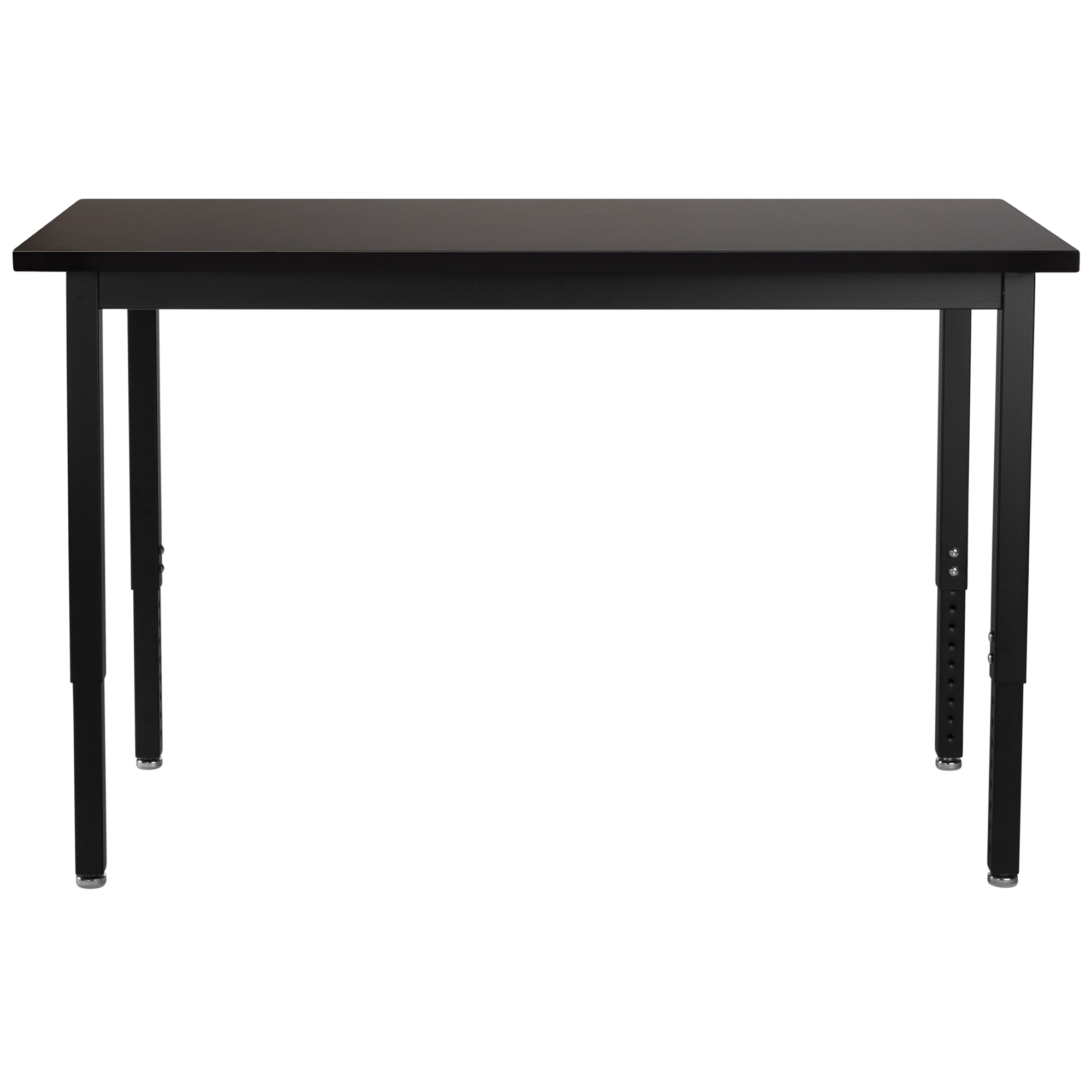 National Public Seating, Steel HT ADJ Lab Table 24X72 Chem Resist Top Black, Height 37 in, Width 24 in, Length 72 in, Model# SLT3-2472C